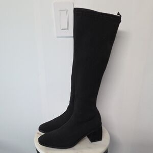 Anne Klein Black Sock Boots Size 7